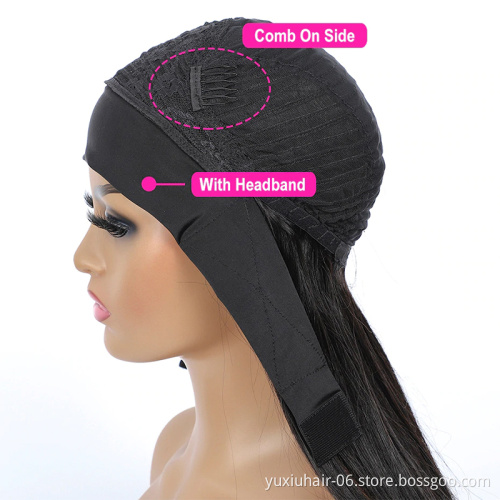 Wholesale Headband Human Wig 30Inch Raw Virgin Remy Human Cuticle Aligned Glueless Headband Hair None Lace Wigs For Black Women